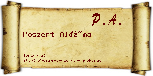Poszert Alóma névjegykártya